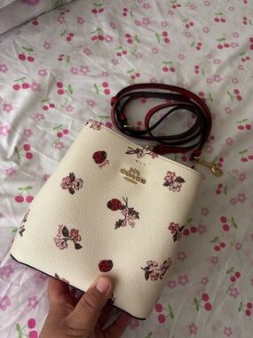 Coach ladybug floral bucket bag
